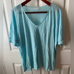 J. Jill Light Blue Women's Linen Top